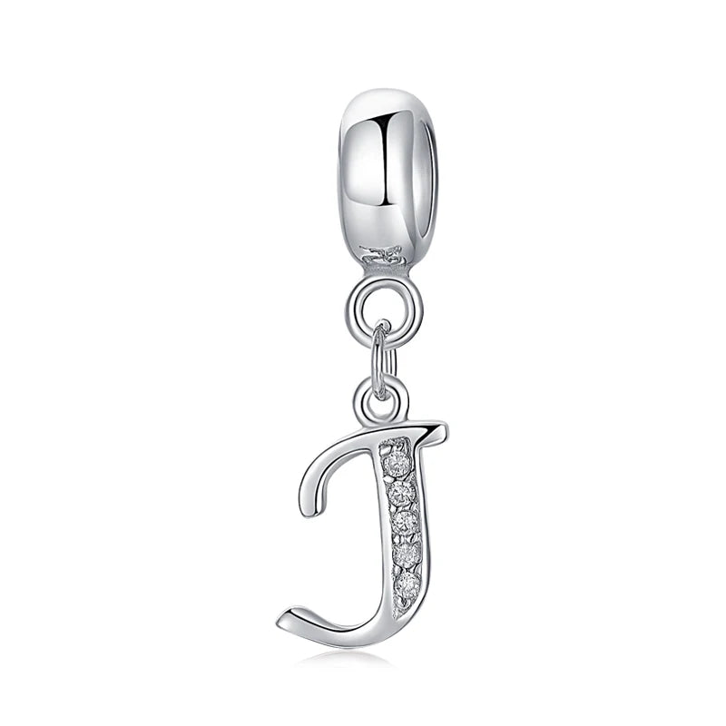 925 Sterling Silver Charms Original Letter Alphabet A-Z Pendant Beads Fit Brand Bracelets Necklaces Diy Jewelry For Women