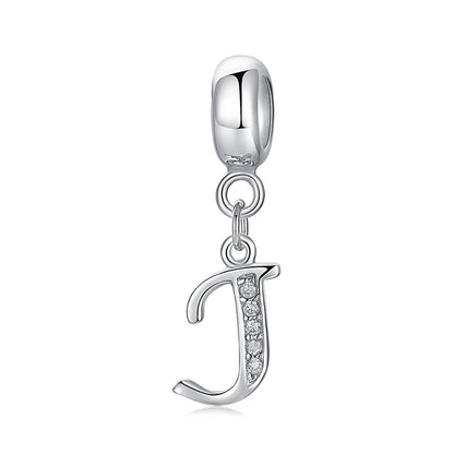 925 Sterling Silver Charms Original Letter Alphabet A-Z Pendant Beads Fit Brand Bracelets Necklaces Diy Jewelry For Women