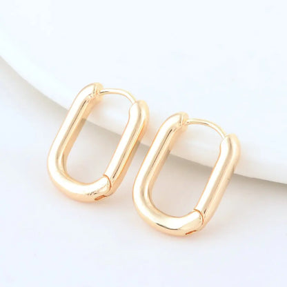 4PCS 16MM 18MM 20MM 14K Gold Color Brass Oval Earrings Hoops High Quality Jewelry Making Supplies Diy Findings Accessories