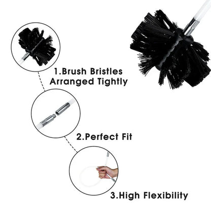 Flexible Chimney Sweep Set Flue Sweeping Brush & Rod Kit Soot Cleaning Rods Nylon Brush Cleaning Tool Kit Convenient
