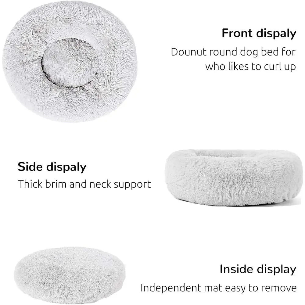 X-Large Calming Donut Dog Bed, Comfortable Indoor Bed for Large Pups, 36 Inch