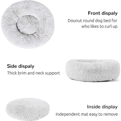 X-Large Calming Donut Dog Bed, Comfortable Indoor Bed for Large Pups, 36 Inch