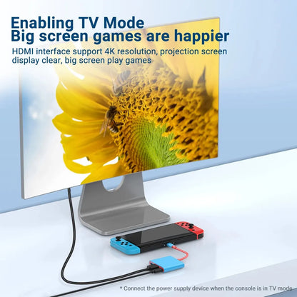 Portable Switch TV Dock 3 in 1 USB-C Game Hub with 4K HDMI,USB3.0(5Gbps) ,PD 100W Ports for Switch/OLED Mac Pro/Air