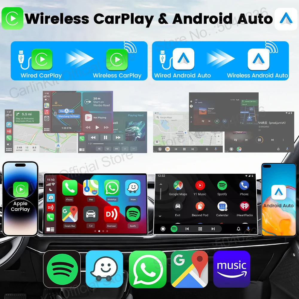 MINI 5 Pro/Mini Ultra CarlinKit Wireless CarPlay Adapter Smart CarPlay Box  for Car Plug and Play WiFi Bluetooth Auto Connection