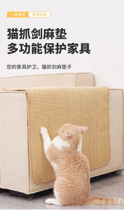 Scratcher Sisal Hemp Board Wall Pad Furniture Protective Scratching Post For Cat Paw Training