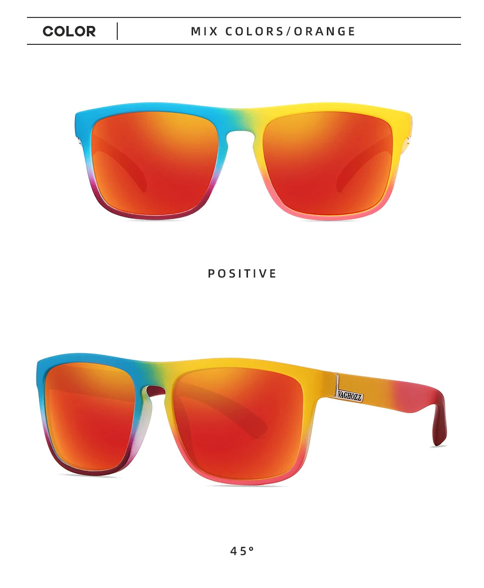 VAGHOZZ Brand Classic Sunglasses Men UV400 Fishing Sun Glasses Women Square Outdoor Male Sport Eyewear Driving Shades