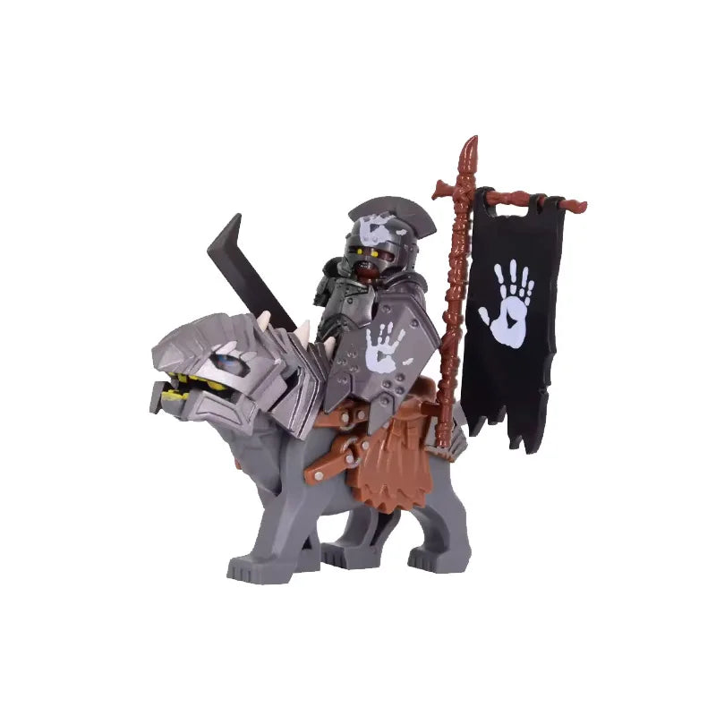 Medieval Knight Figure Building Blocks Roman Rohan Temple Soldier Infantry Commander Mount War Horse Wolf Orc Boy Toy Gift S009