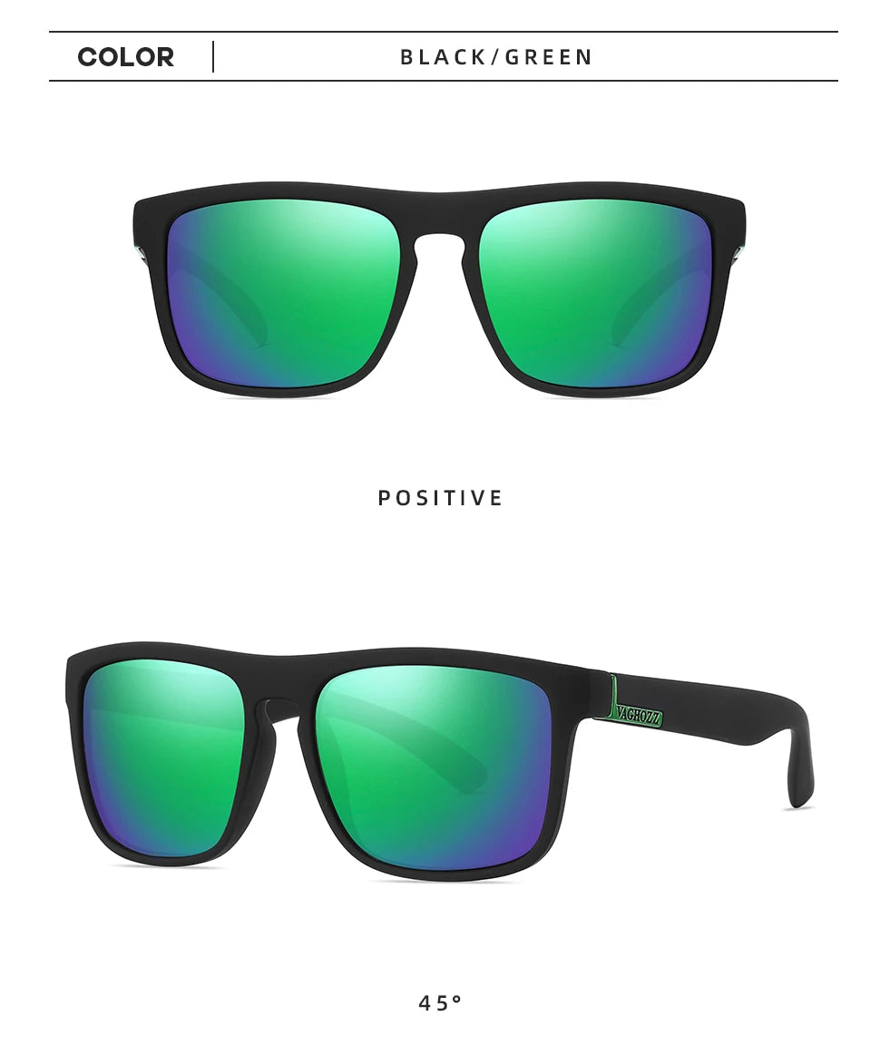 VAGHOZZ Brand Classic Sunglasses Men UV400 Fishing Sun Glasses Women Square Outdoor Male Sport Eyewear Driving Shades
