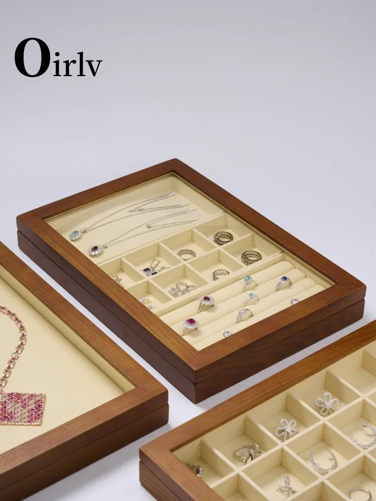 Oirlv wooden jewelry storage box Jewelry Storage Box Jewelry Necklace Pendant Ring Storage Display Box
