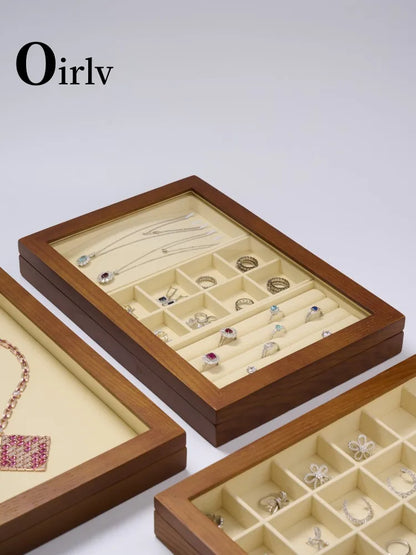 Oirlv wooden jewelry storage box Jewelry Storage Box Jewelry Necklace Pendant Ring Storage Display Box