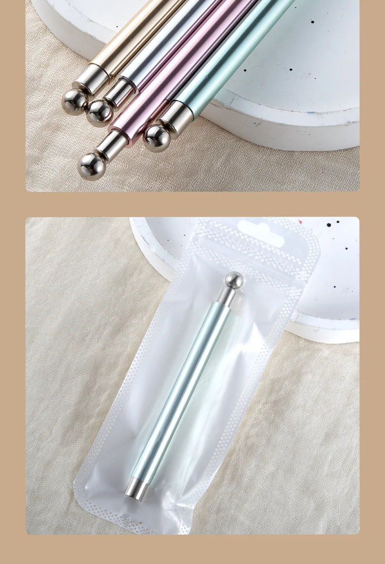Cat Eye Nail Art Magnetic Tool Cylindrical Stick with Ball Magnet Manicure Accessory for Glass Bead Effects Fits UV Gel Polish