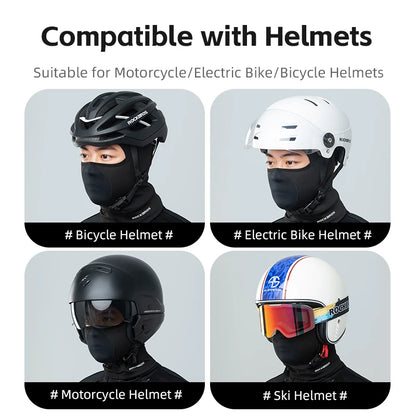 ROCKBROS Keep Warm Bicycle Full Face Mask Winter Windproof Fleece Cycling Head Caps Mask Balaclava Ski Motorcycle Bike Headgear