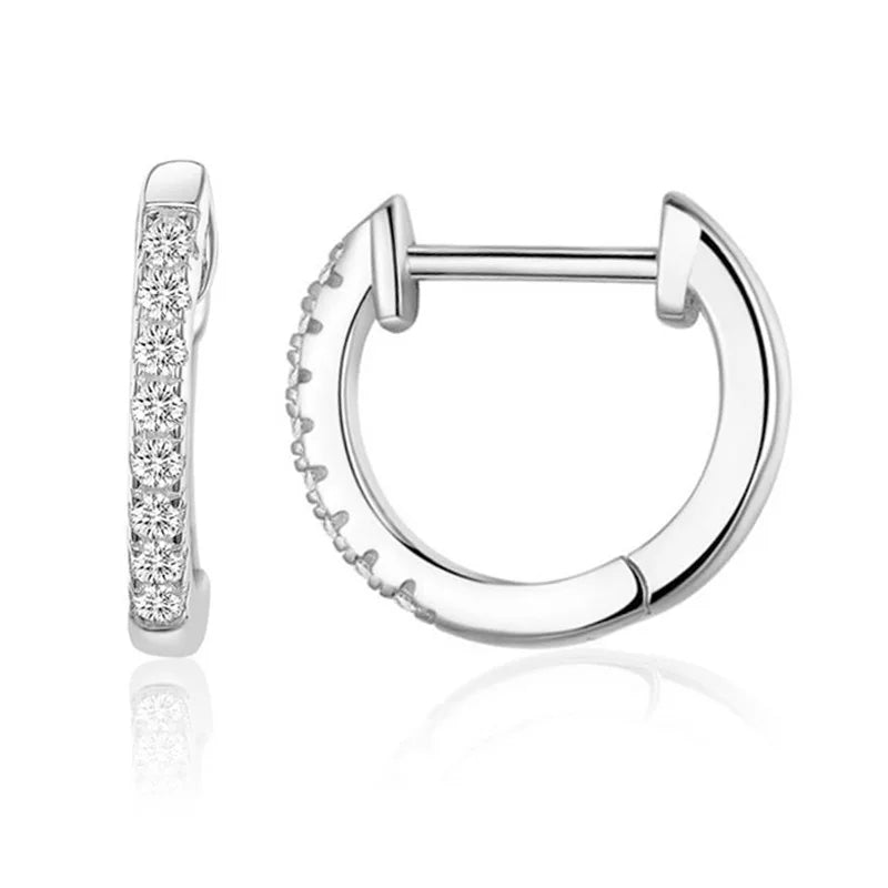 BAMOER 925 Sterling Silver Cubic Zirconia Ear Cuffs 18K Gold Plated Cartilage Hoop Huggie Earrings for Women Stackable Jewelry