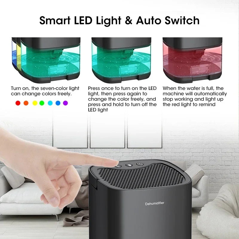 Mini Dehumidifier Household Air Filter Dehumidifier Smart Office Bedroom Silent Moisture Absorption Small Deodorization Dryer