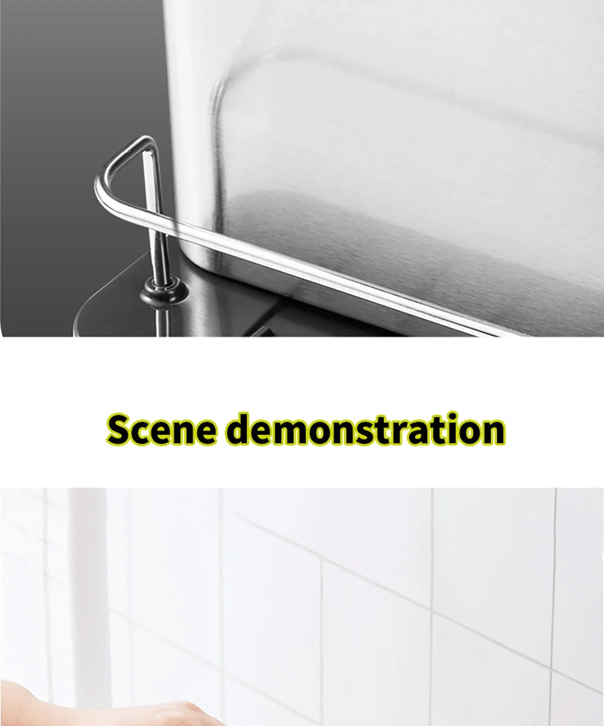 Stainless Steel Kitchen Cleaning Organizer Detergent Dispenser & Sponge Holder Easy to Clean Compact size Fits the sink 3-in-1
