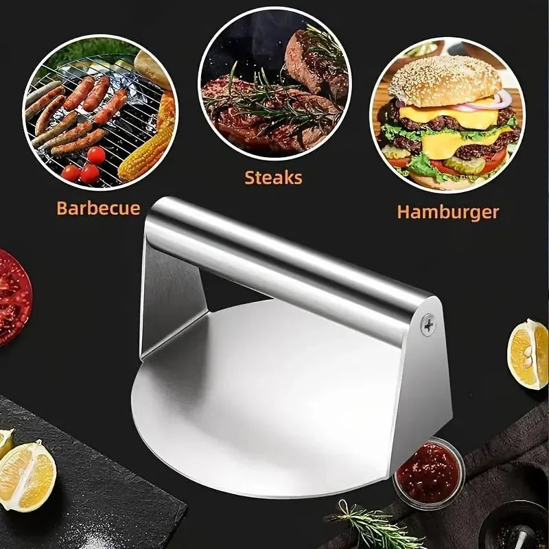New Stainless Steel Smash Burger Press | Heavy Duty Patty Maker & Smasher Mold for BBQ, Grilling Kitchen (Non-Stick)