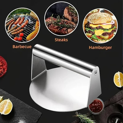 New Stainless Steel Smash Burger Press | Heavy Duty Patty Maker & Smasher Mold for BBQ, Grilling Kitchen (Non-Stick)
