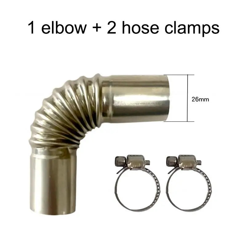 Vent Hose 60-300cm Stainless Steel Tube For Car Air Heater With Hose Clamp