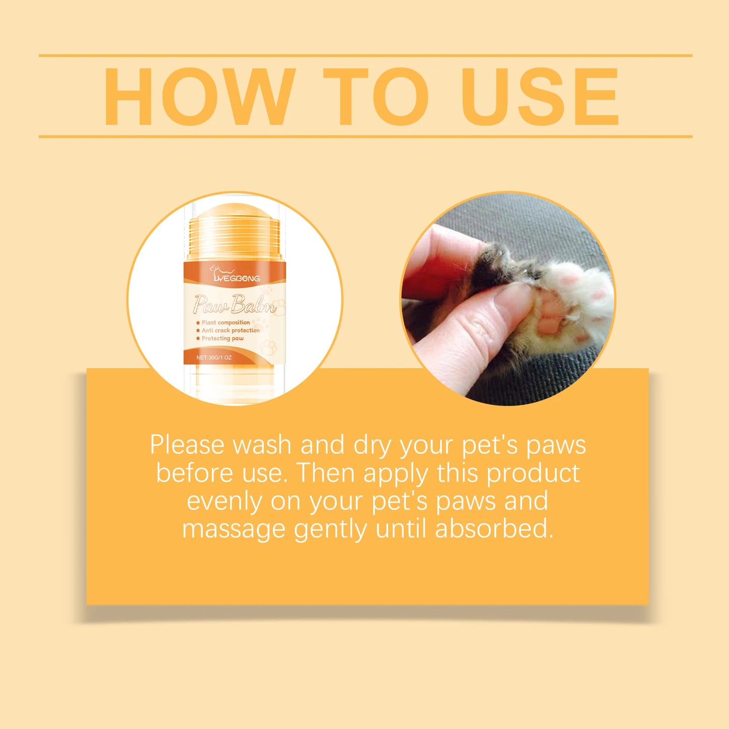 YEGBONG Paw Balm Moisturizing Care for Cat and Dog Claws and Feet, Moisturizing and Nourishing Pet Claws Dog cream for Paws