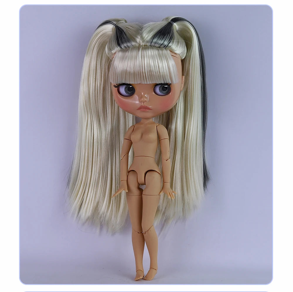 ICY DBS Blyth Doll 1/6 Joint 30cm Brown Skin Glossy Face Toothed Mouth Girl Doll BJD Toy Gift