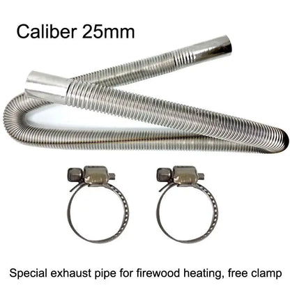 Vent Hose 60-300cm Stainless Steel Tube For Car Air Heater With Hose Clamp
