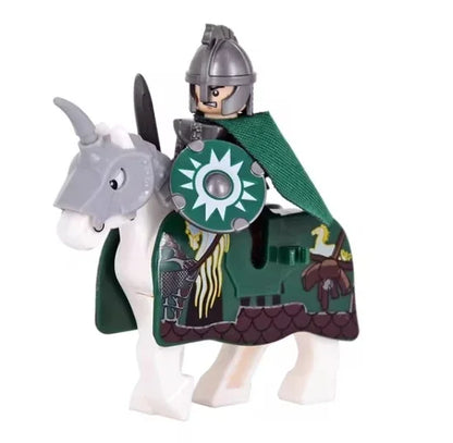 Medieval Knight Figure Building Blocks Roman Rohan Temple Soldier Infantry Commander Mount War Horse Wolf Orc Boy Toy Gift S009
