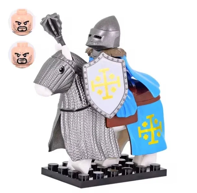 Medieval Knight Figure Building Blocks Roman Rohan Temple Soldier Infantry Commander Mount War Horse Wolf Orc Boy Toy Gift S009