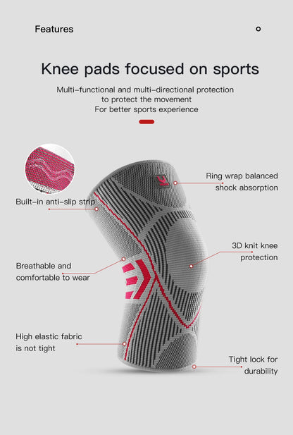 1 PC Professional Knee Support Compression Knee Sleeve Anti Slip Silicone Knee Braces for Knee Pain Meniscus Tear