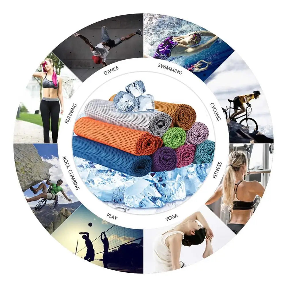 30x90cm Cooling Towel Neck Wrap Lce Sports Beach Towels Cold Microfiber Cloth for Summer Outdoor Work Yoga Golf Gym Fitness