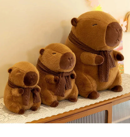 35CM Hot Plush Stuffed Doll Cute Scarf Pufferfish Plush Kawaii Animal Toy Children's Birthday Gift Capybara Doll Kids Toys