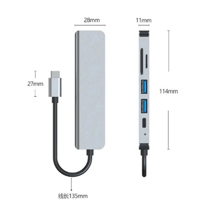 USB C Hub to 4K HDMI-Compatible USB 3.0 2.0 Type C PD Charging Dock for MacBook iPad Samsung S10 Dex TV Mouse Keyboard U Disk