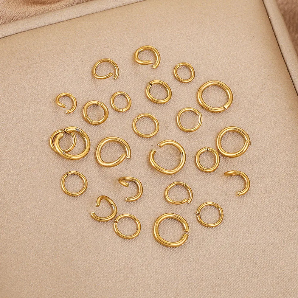 100-200pcs/lot 3/4/5/6/7/8/10mm Stainless Steel Gold Plated Jump Ring Connector for Diy Jewelry Making Accessories Wholesale
