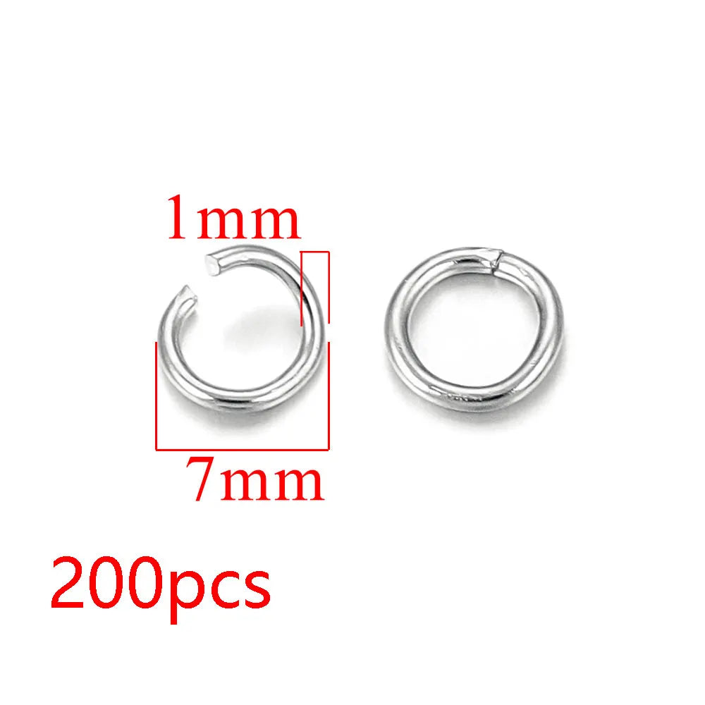100-200pcs/lot 3/4/5/6/7/8/10mm Stainless Steel Gold Plated Jump Ring Connector for Diy Jewelry Making Accessories Wholesale