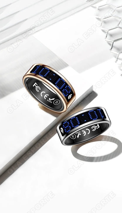 2026 Smart Ring Men Women LED Display Screen Heart Rate Blood Oxygen Monitor 5ATM Waterproof Multi Sports Mode Gifts For Android