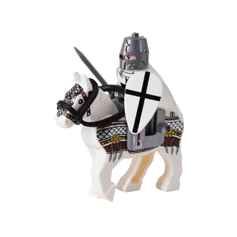 Medieval Knight Figure Building Blocks Roman Rohan Temple Soldier Infantry Commander Mount War Horse Wolf Orc Boy Toy Gift S009