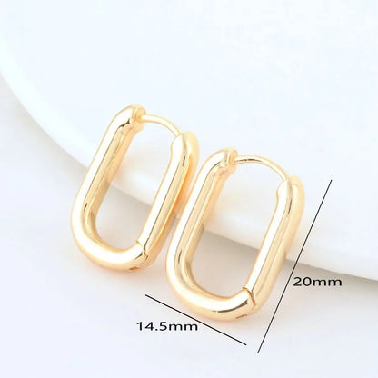 4PCS 16MM 18MM 20MM 14K Gold Color Brass Oval Earrings Hoops High Quality Jewelry Making Supplies Diy Findings Accessories