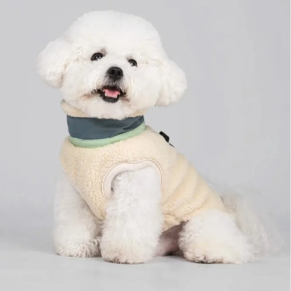 Cute Warm Dog Vest Thickened Sherpa Lined Teddy Schnauzer Clothes with Zipper Puppy Vest Dog Apparel