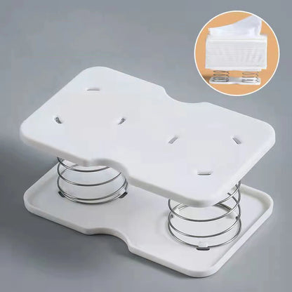 Automatic Tissue Box Tissue Dispenser Spring Loaded Tissue Holder Office Home Kitchen Toilet Bracket Organizer for Living Room