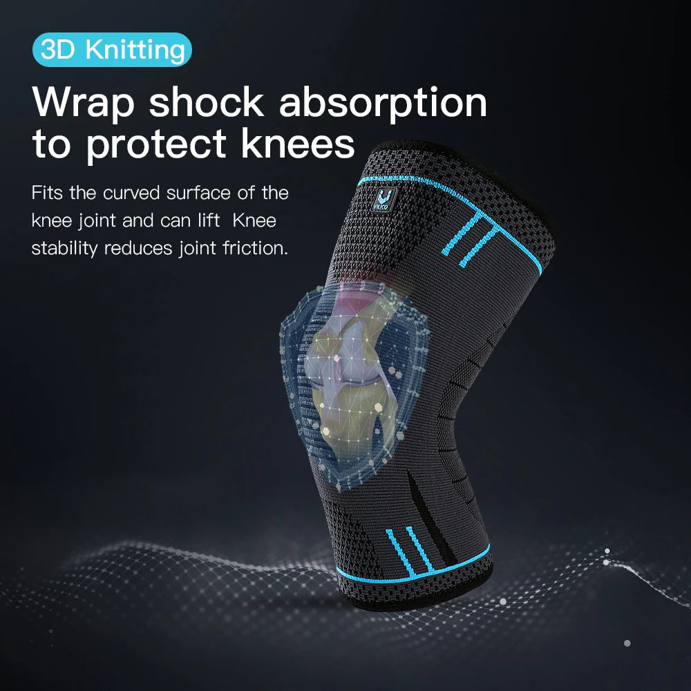 1 Pcs Compression Knee Support Sleeve Elastic Knee Pads Brace Springs Gym Sports Protector Basketball Hiking leg guards