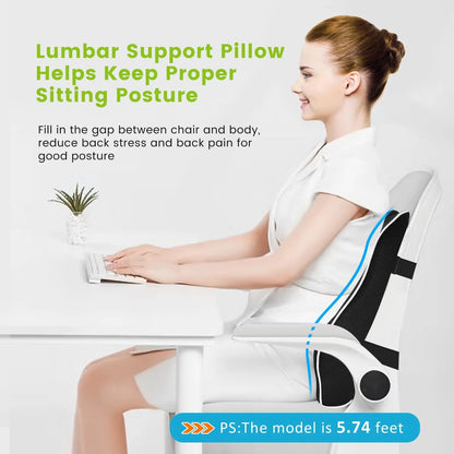 Car Seat Office Chair Back Lumbar Support Car Waist Rest Rebound Memory Foam Cushion Pad Back Lumbar Cushion for Car Driver