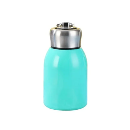 Mini Chubby Big Belly Cup Stainless Steel Thermos Cup Portable Carrying Ring 300ml Vacuum Flask Insulated Hot Water Bottle