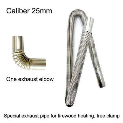 Vent Hose 60-300cm Stainless Steel Tube For Car Air Heater With Hose Clamp