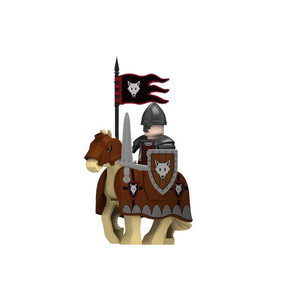 Medieval Knight Figure Building Blocks Roman Rohan Temple Soldier Infantry Commander Mount War Horse Wolf Orc Boy Toy Gift S009