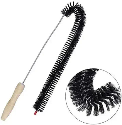Flexible Dryer Vent Brush with Wood Handle for Removing Lint Refrigerator Coil Corner Gaps Cleaning Brush Bathroom Kitchen Clean