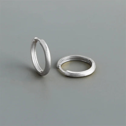 WANTME Real 925 Sterling Silver Minimalist Bohemian Round Ear Buckle for Women Punk Unisex Rock Hoop Earring Jewelry Accessories