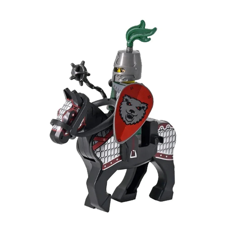 Medieval Knight Figure Building Blocks Roman Rohan Temple Soldier Infantry Commander Mount War Horse Wolf Orc Boy Toy Gift S009
