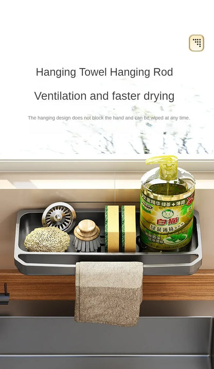 Drain Rack Kitchen Sink Organizer Self-draining Shelf Sponge Holder Dishcloth Faucet Storage Soap Drainer Kitchen Accessories