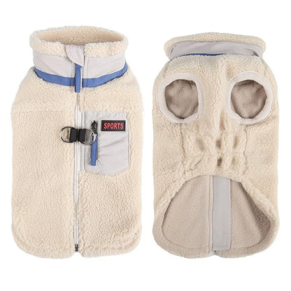 Cute Warm Dog Vest Thickened Sherpa Lined Teddy Schnauzer Clothes with Zipper Puppy Vest Dog Apparel