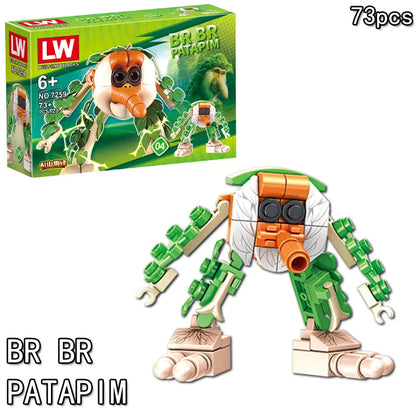 Tung Tung Sahur‌ Figure Block Toy Tralalero Tralala‌，LiriLi Larlla‌，‌Boneca Ambalam‌ Figure Toys Building Blocks Gift Blind Box