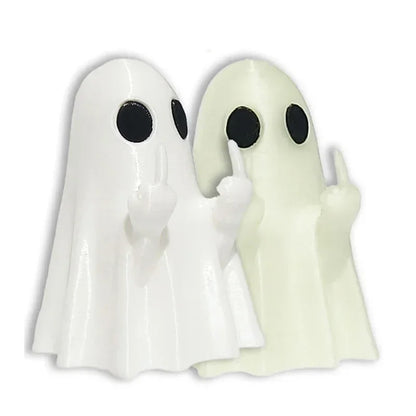 Car Decorate Luminous Middle Finger Cute Ghost Statue Small Scary Ghost Figurines Halloween Decoration Home Table Ornaments